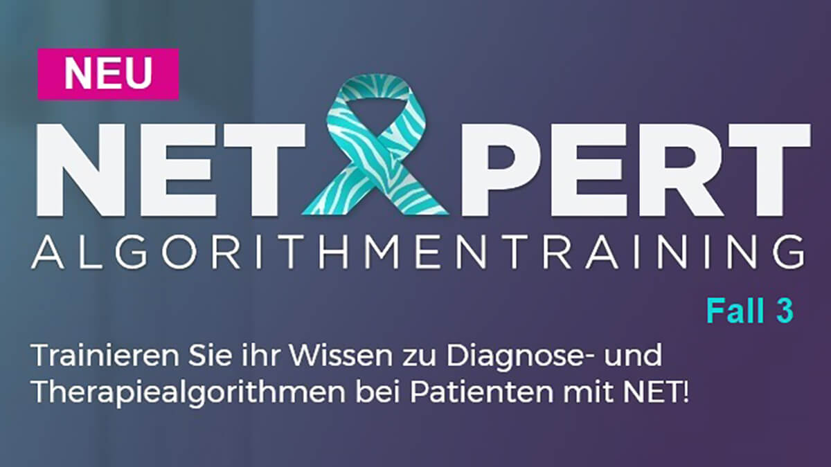 Logo der CME Fortbildung "Diagnose- und Therapiealgorithmen bei Patienten mit neuroendokrinen Tumoren (Fall 3)"