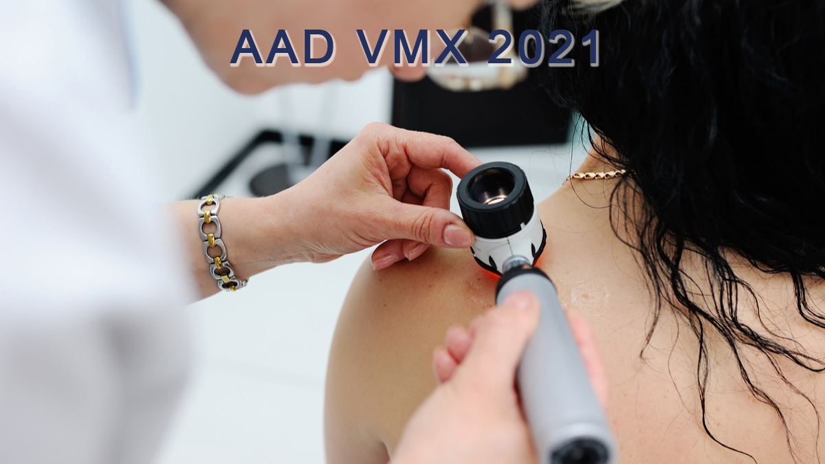 Logo der CME Fortbildung "AAD VMX 2021 - Update Heller Hautkrebs, Lymphom und Melanom"